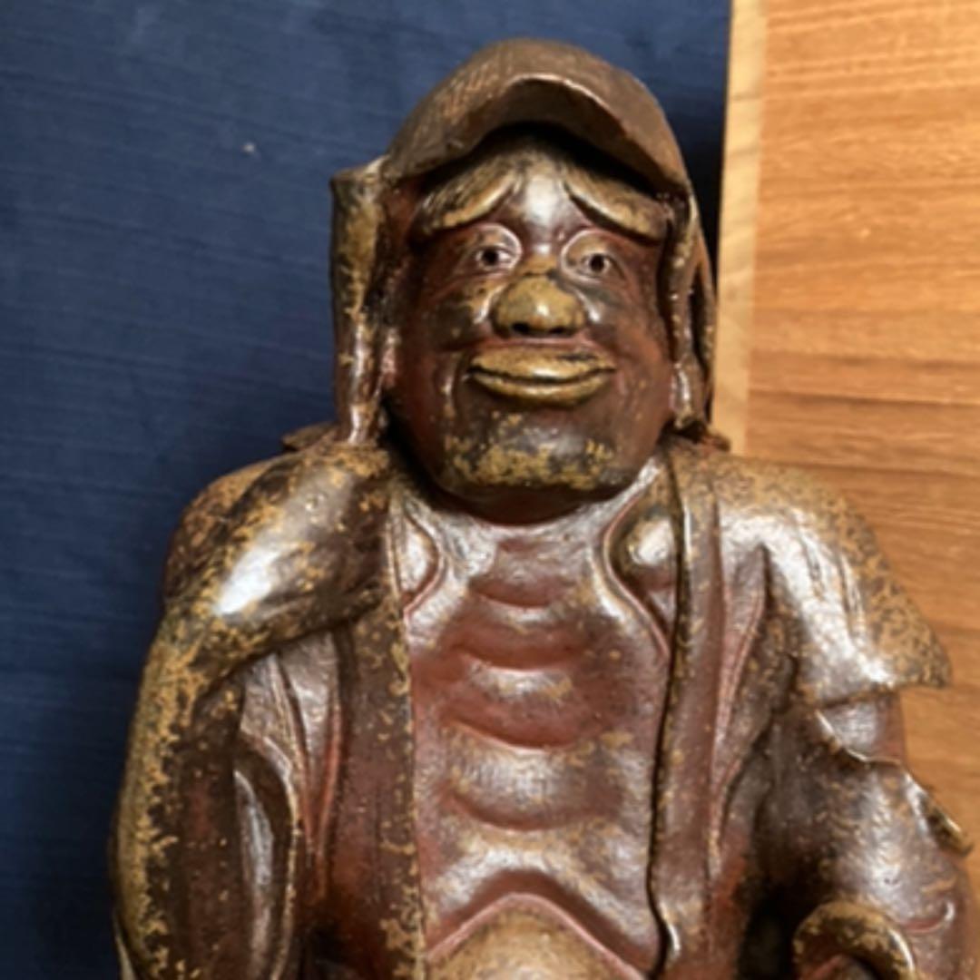 備前　琴高仙人置物　共箱