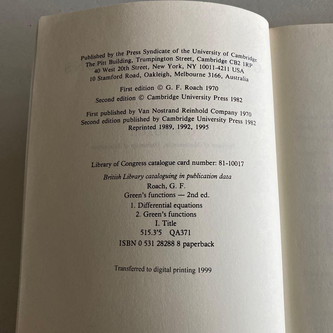GREEN’S FUNCTIONS G. F. ROACH