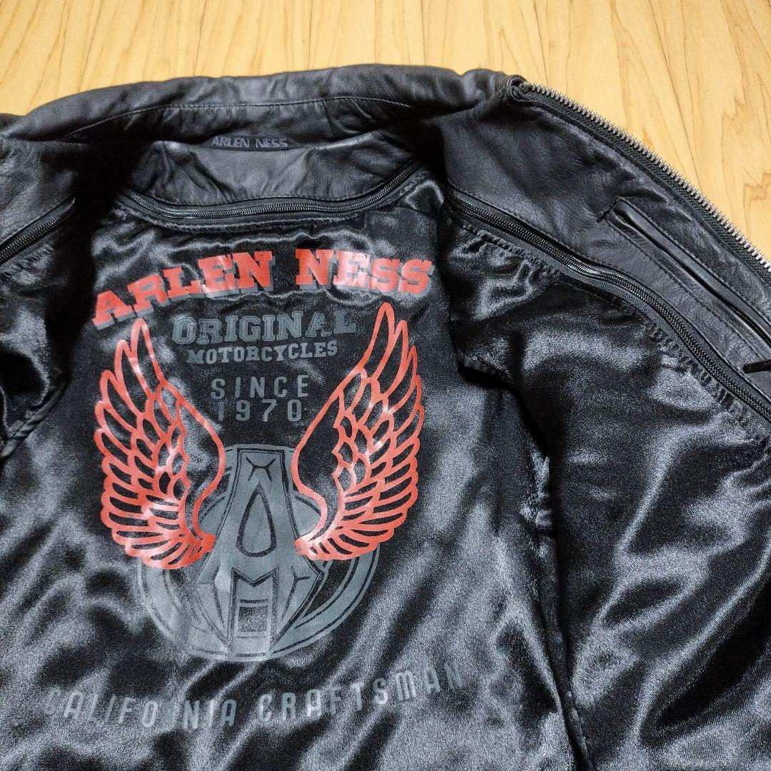Lサイズ　ARLEN NESS ブラックレザージャケット　防寒　防風