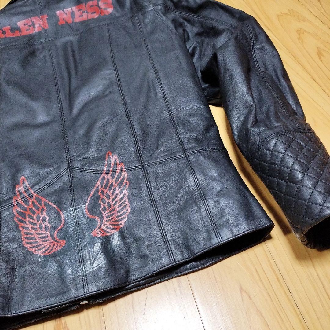 Lサイズ　ARLEN NESS ブラックレザージャケット　防寒　防風