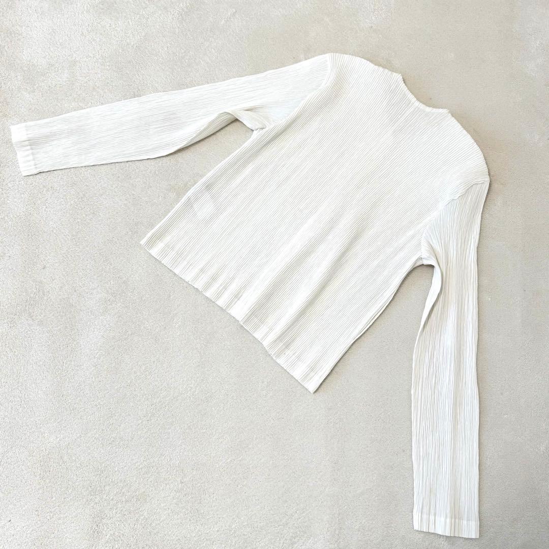 極美品✨ISSEY MIYAKE プリーツ　ホワイト　ノーカラー　ジャケット