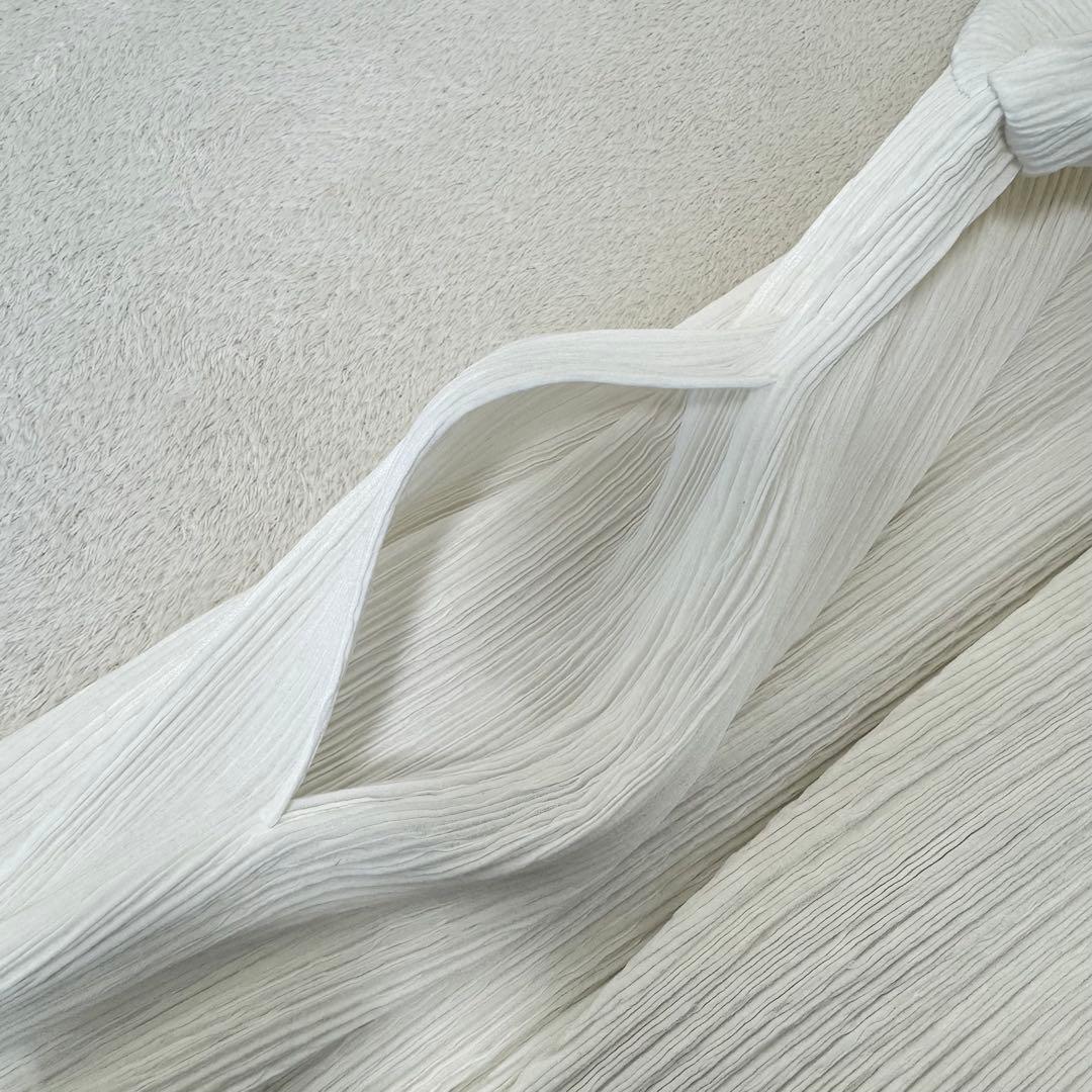 極美品✨ISSEY MIYAKE プリーツ　ホワイト　ノーカラー　ジャケット
