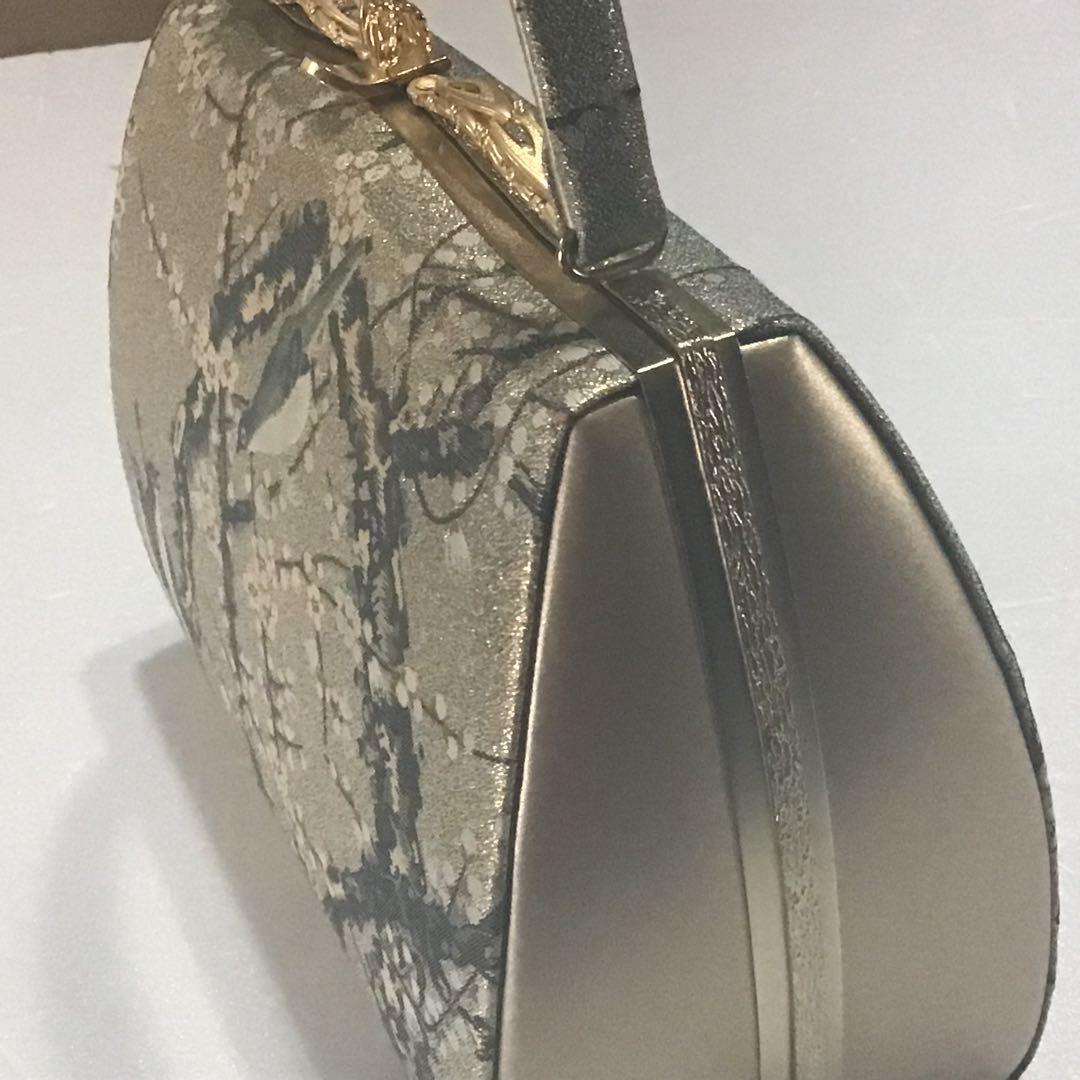 高級バッグ草履セット　ゴールド　西陣？　超美品　599-4