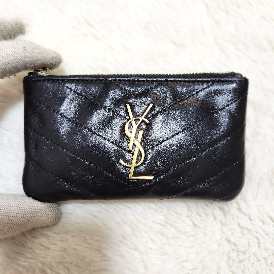 ✨美品✨サンローラン　ケース　小銭入れ　キーリング　カサンドラ　ブラック