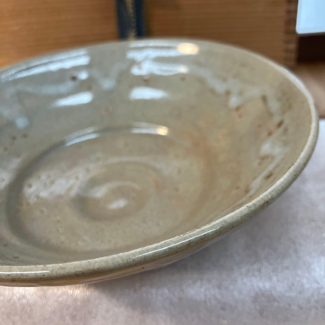 茶道具　茶碗　平茶碗　作者不明　仕覆付　共箱　夜寒焼と推定　S1016CW