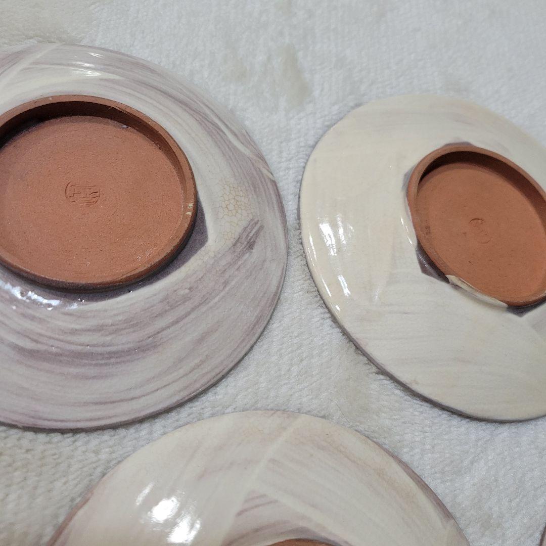 昭和初期 京焼 嘉曹窯 色絵金彩 小皿5枚セット 銘々皿 椿 梅 花文様