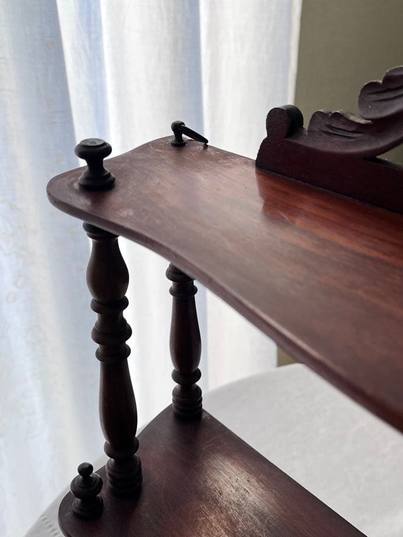 【美品】フランスアンティーク 1900年代 木製3段装飾エタジュール[3764]