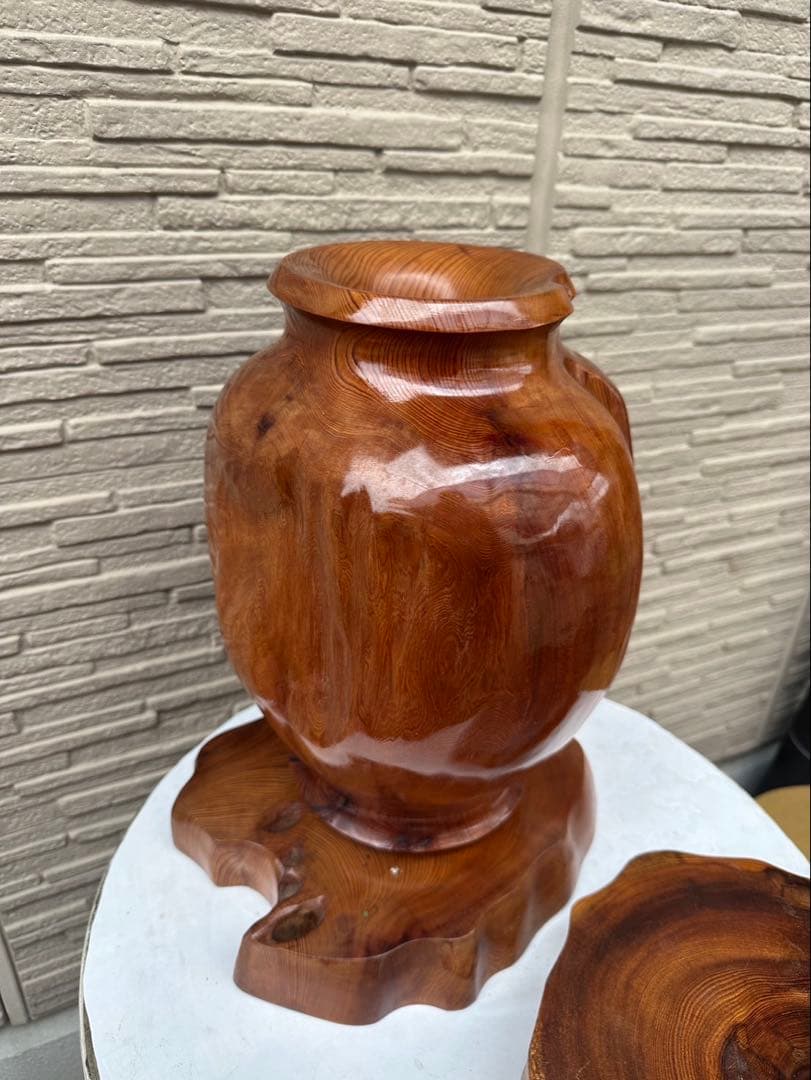 希少品　屋久杉の花瓶　壺 土台