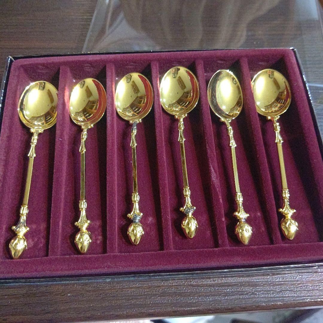 新古品CHRISTOPHWIDMANNクリストフウィドマン銀製スプーン　金仕上げ