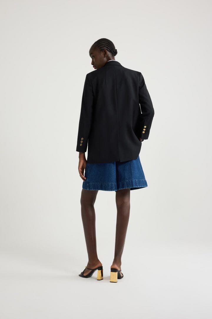 定価21万 PATOU パトウ 金ボタン ウール ジャケット 40 黒