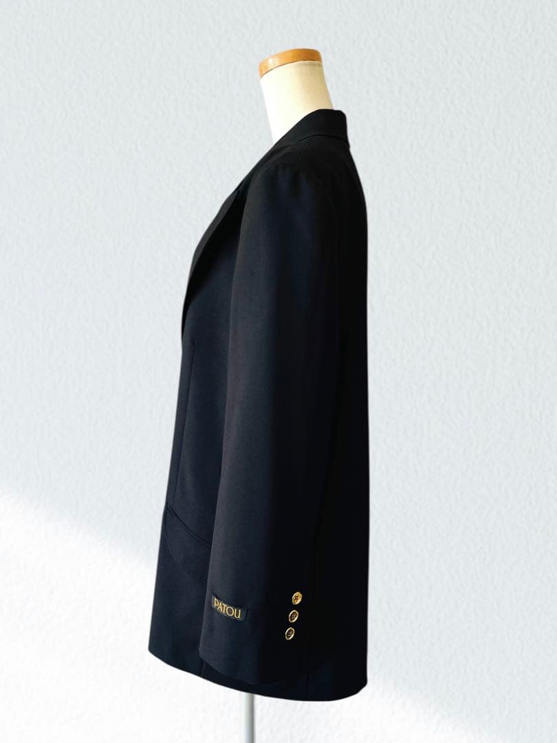 定価21万 PATOU パトウ 金ボタン ウール ジャケット 40 黒