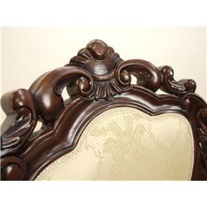 アンティーク調猫足ダイニングチェア 【肘付き】 木製 ブラウン 【完成品】