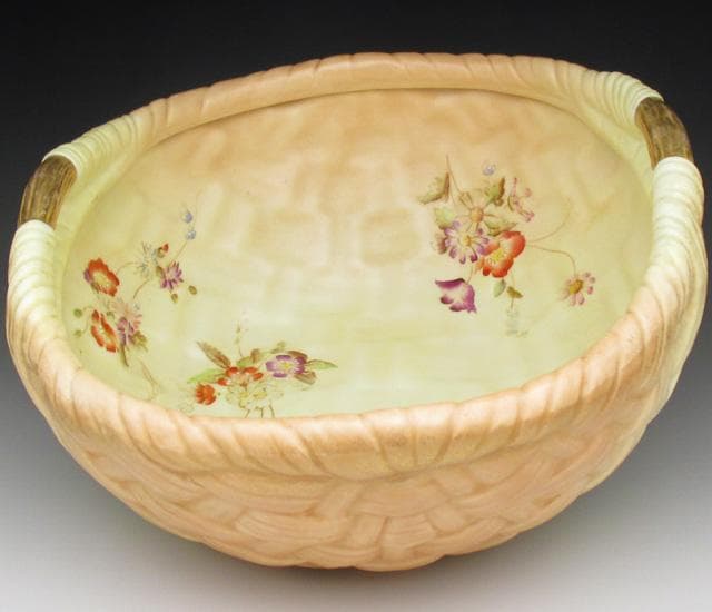 ロイヤルウースター 網笊形草花絵 ボウル 22cm アンティーク 1904年
