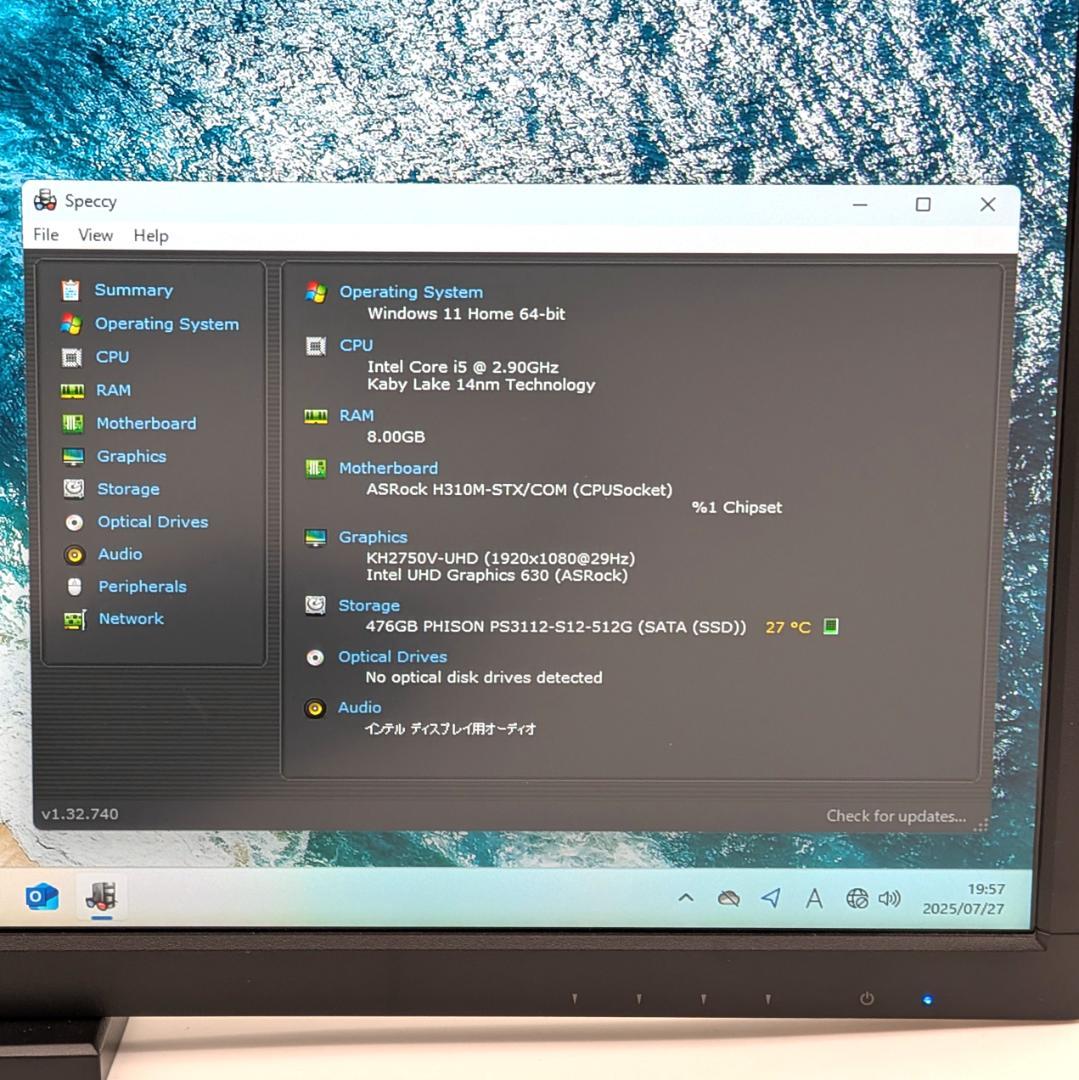 ASRock DeskMini 310 第9世代i5＆SSD搭載ミニPC