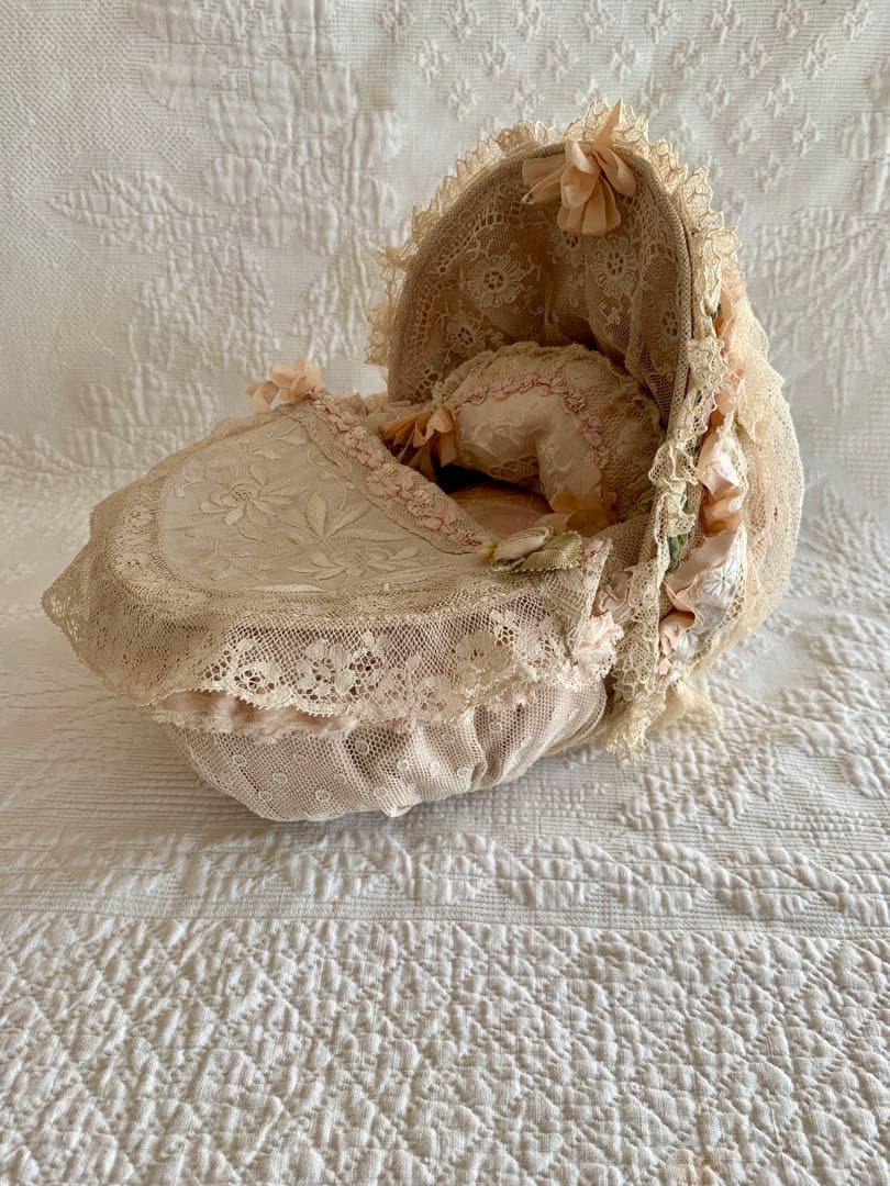 ※専用ページになります※フランスアンティークパニエドールベッド・寝具set※