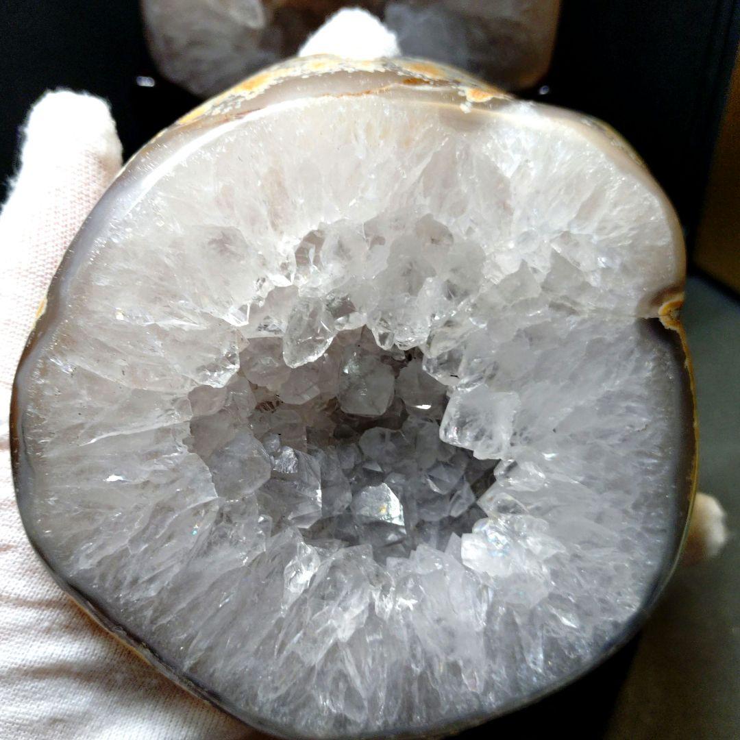 割引大特価✴️高品質✴️美品✴️開運✴️トレジャー瑪瑙 ペア水晶 ジオード 龍穴