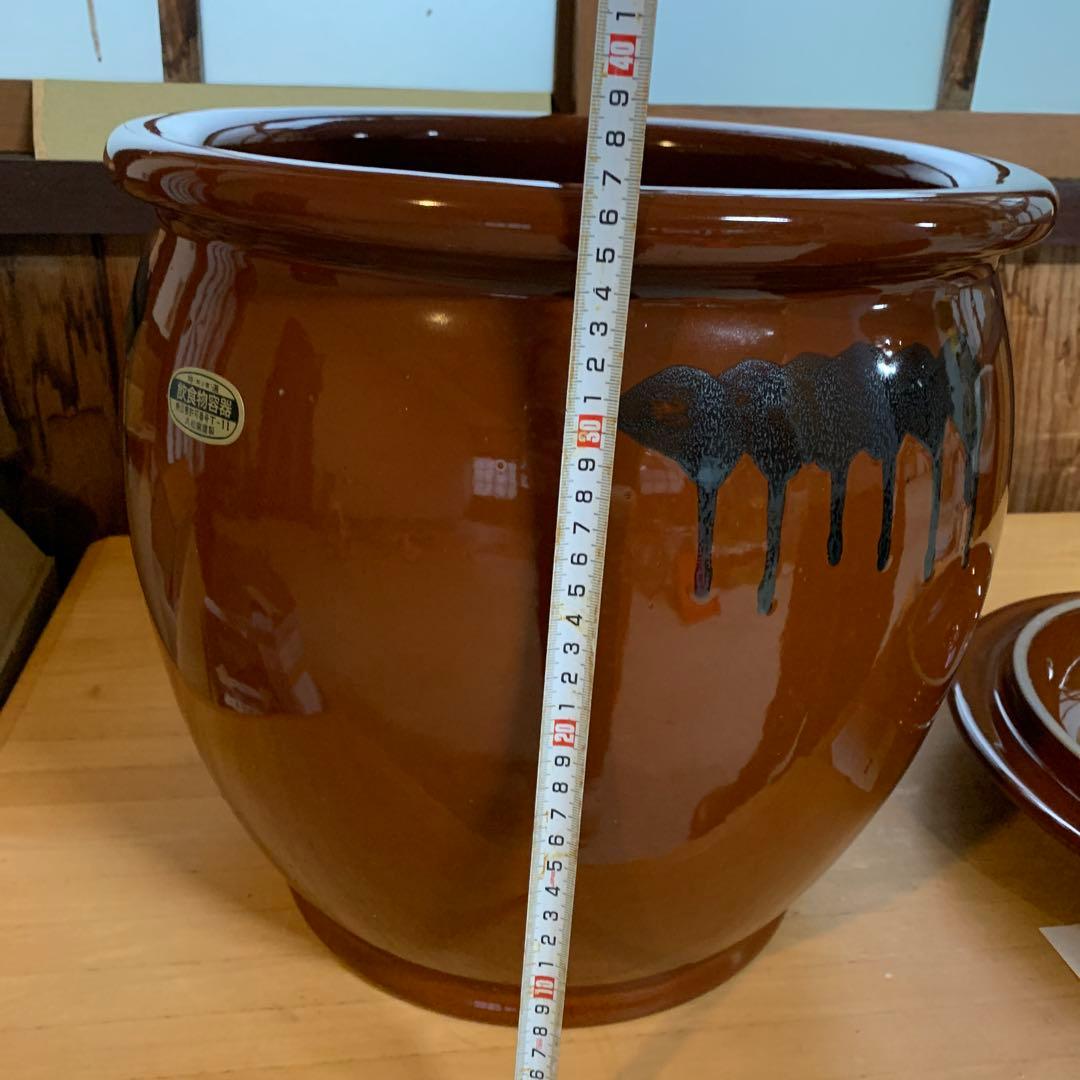 常滑焼 丸甕15号•10号 蓋付 新品