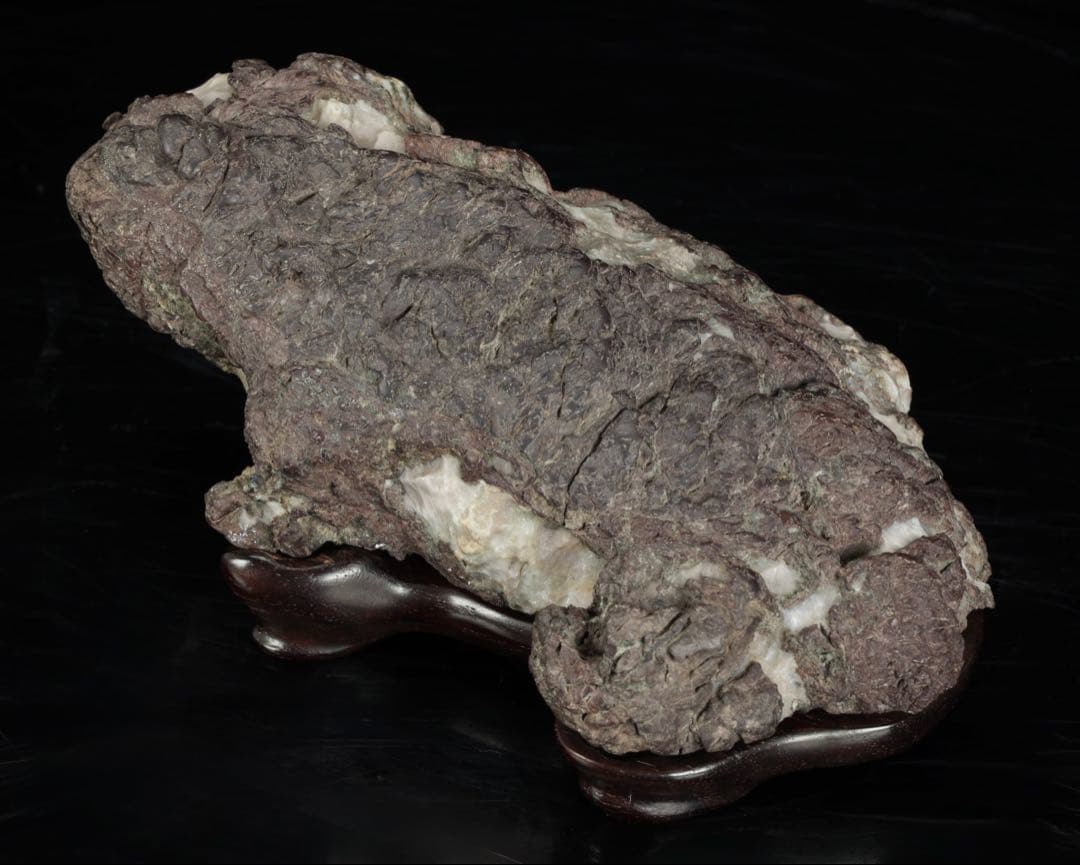 貴船石 蛙石 台座 箱付 642g カエル水石 鑑賞石 京石 天然石 飾石 美石