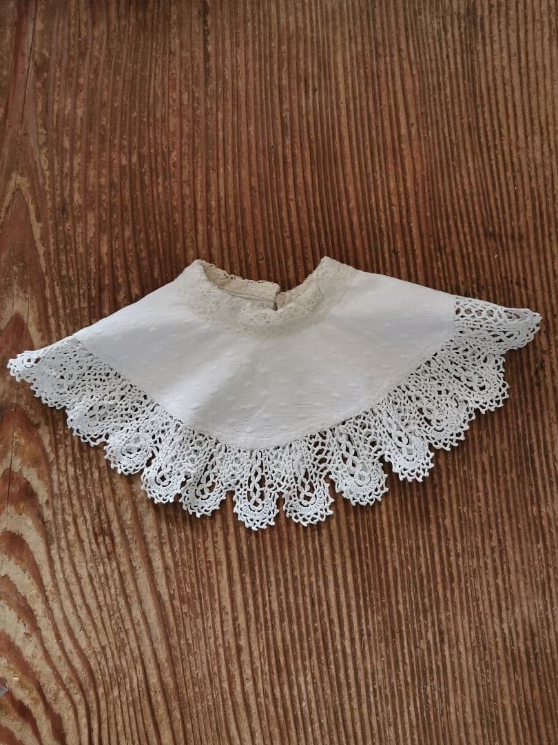 アンティークフランス ピケドプロヴァンス♢ ルピュイ クロシェ編レース装飾付け襟