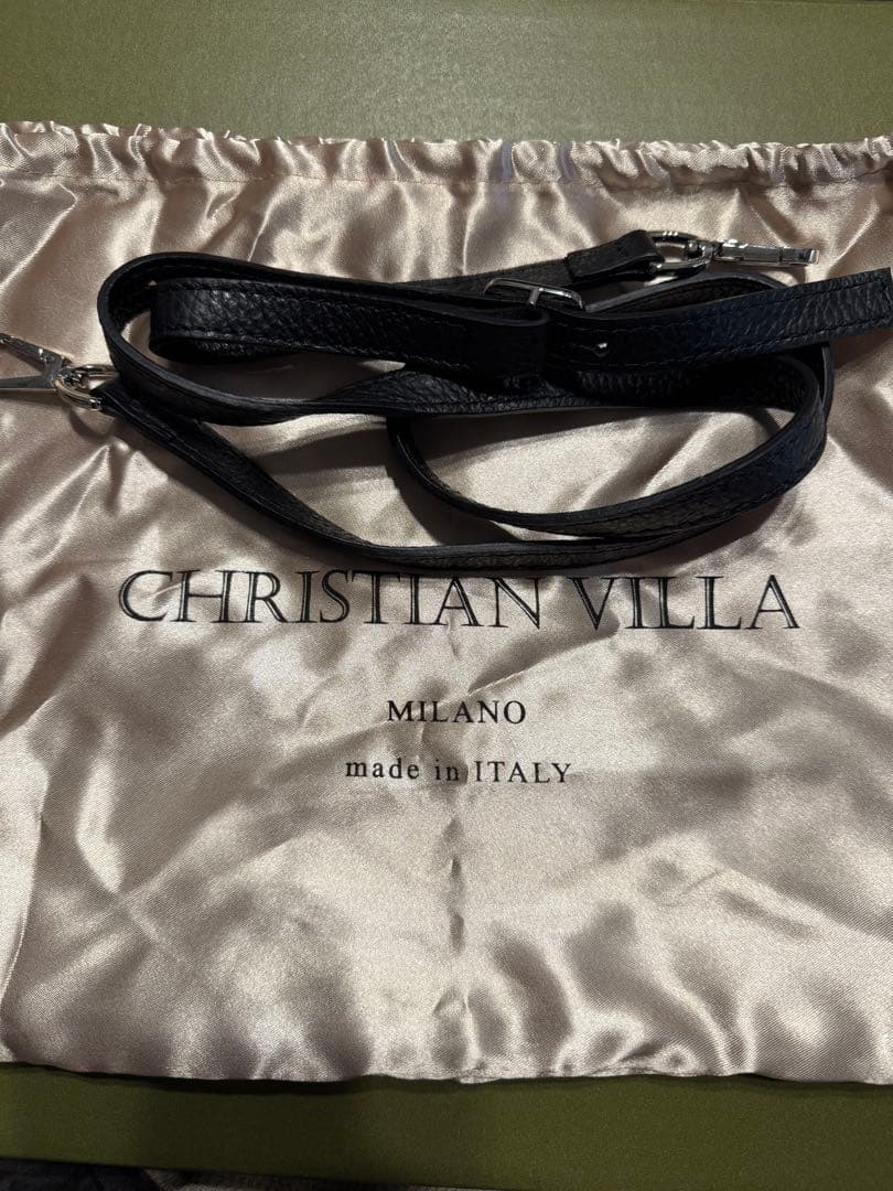 CHRISTIAN VILLA ブラック ミニボストンバッグ