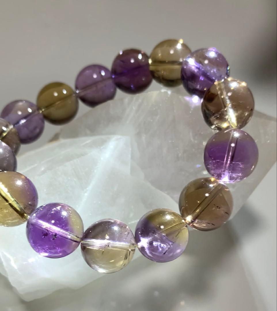 陰と陽のバランスのエネルギー【高品質】アメトリン　ブレスレット