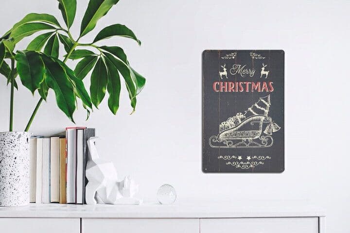デザイン看板A4】クリスマスツリー黒★ポスター絵アートパネル壁かわいい飾り付け