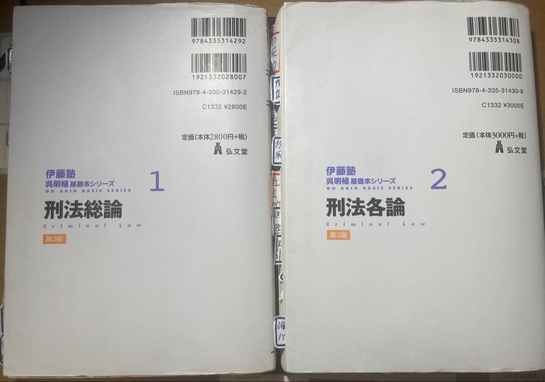 呉基礎本　刑法総論、各論　講義を網羅した書込み済　パワポ貼付け済