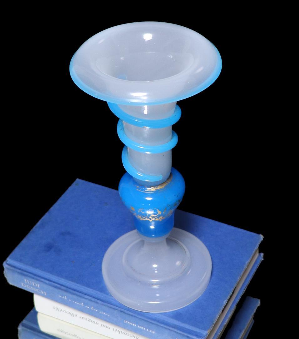 オールド・バカラ 美術館級 1855年 ブルースネーク 円錐型金彩大型壺 花瓶