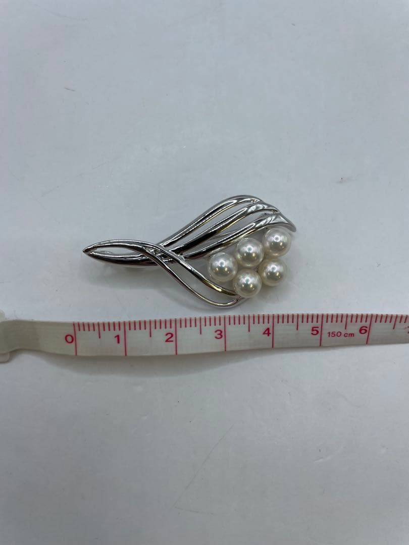 ミキモト真珠島　本真珠silverブローチ　箱付き MIKIMOTO