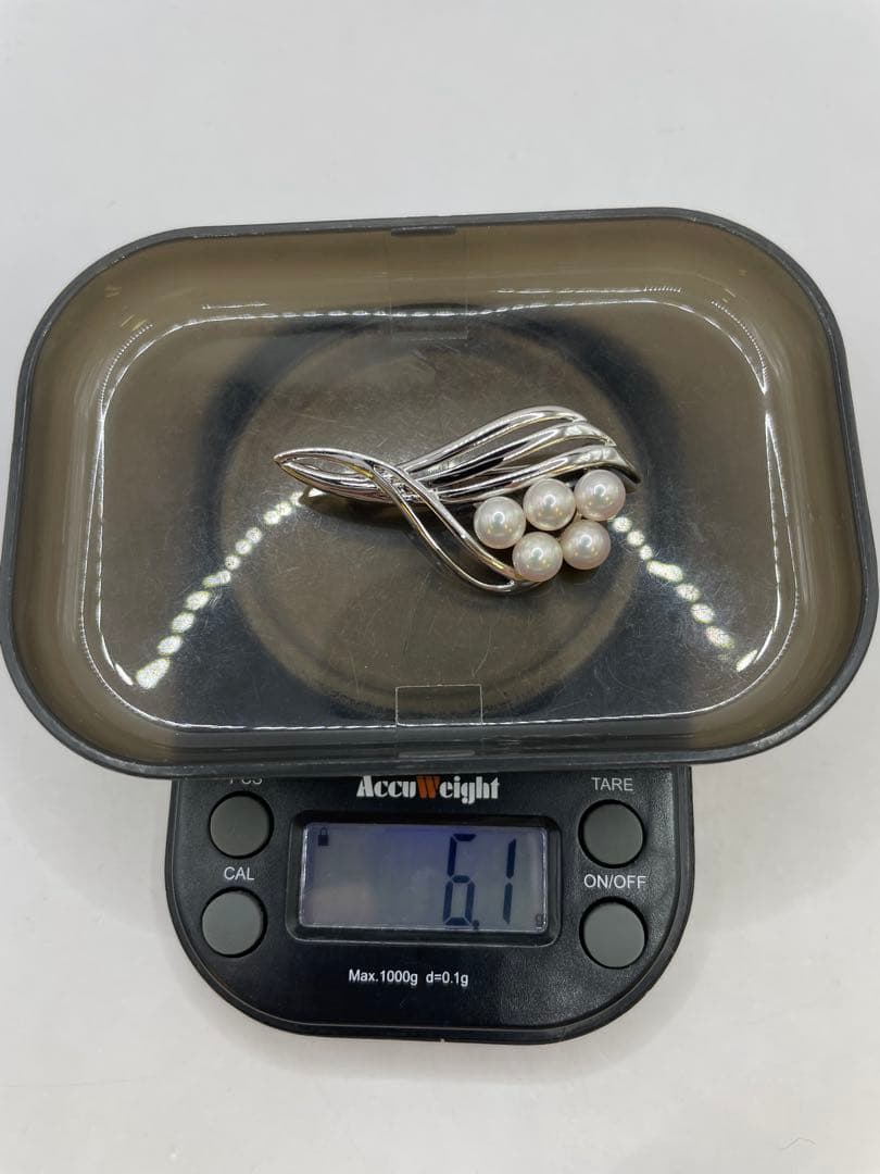 ミキモト真珠島　本真珠silverブローチ　箱付き MIKIMOTO