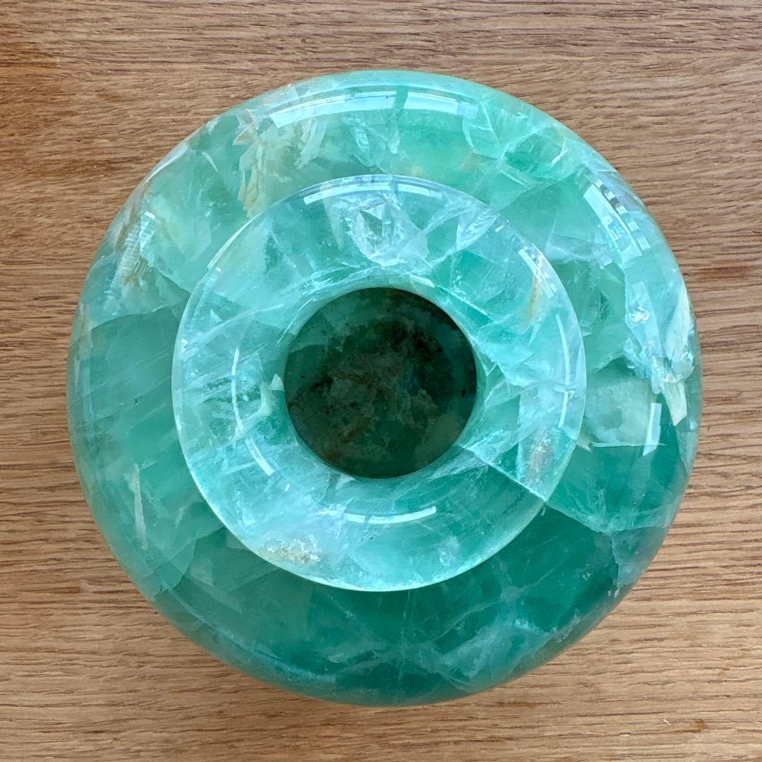 フローライト 蛍石 原石 花瓶　グリーン