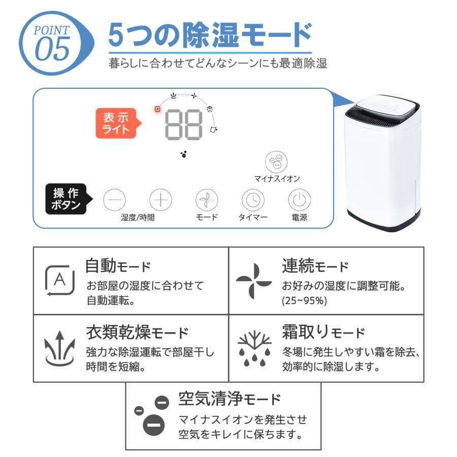 除湿器 衣類乾燥 コンプレッサー式 大容量 40畳 大型 連続排水 内部乾燥