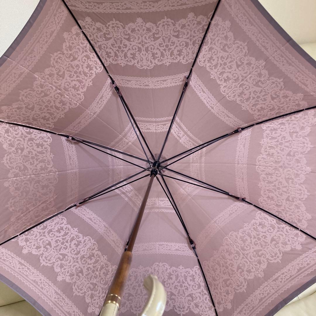 ✨新品未使用✨ランバンコレクション✨ジャガードレース柄✨ピンク色✨手開き長傘✨