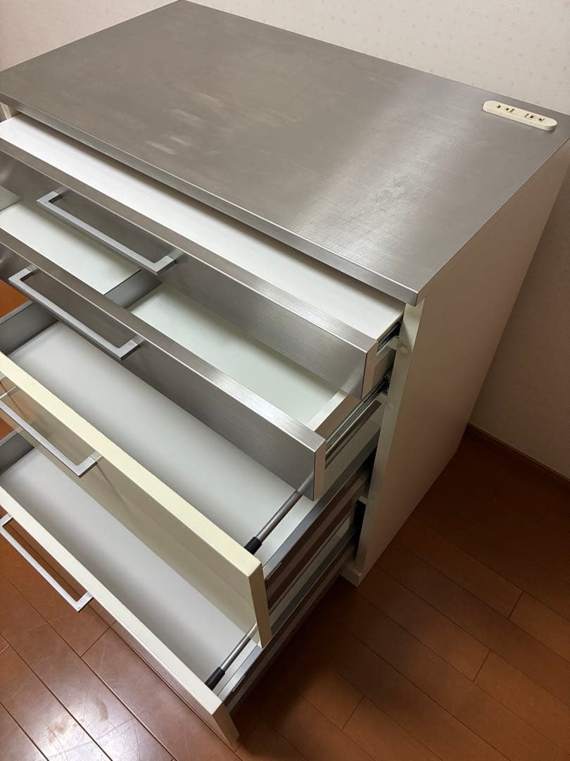 Francfranc ステンレス天板のキッチン収納キャビネット