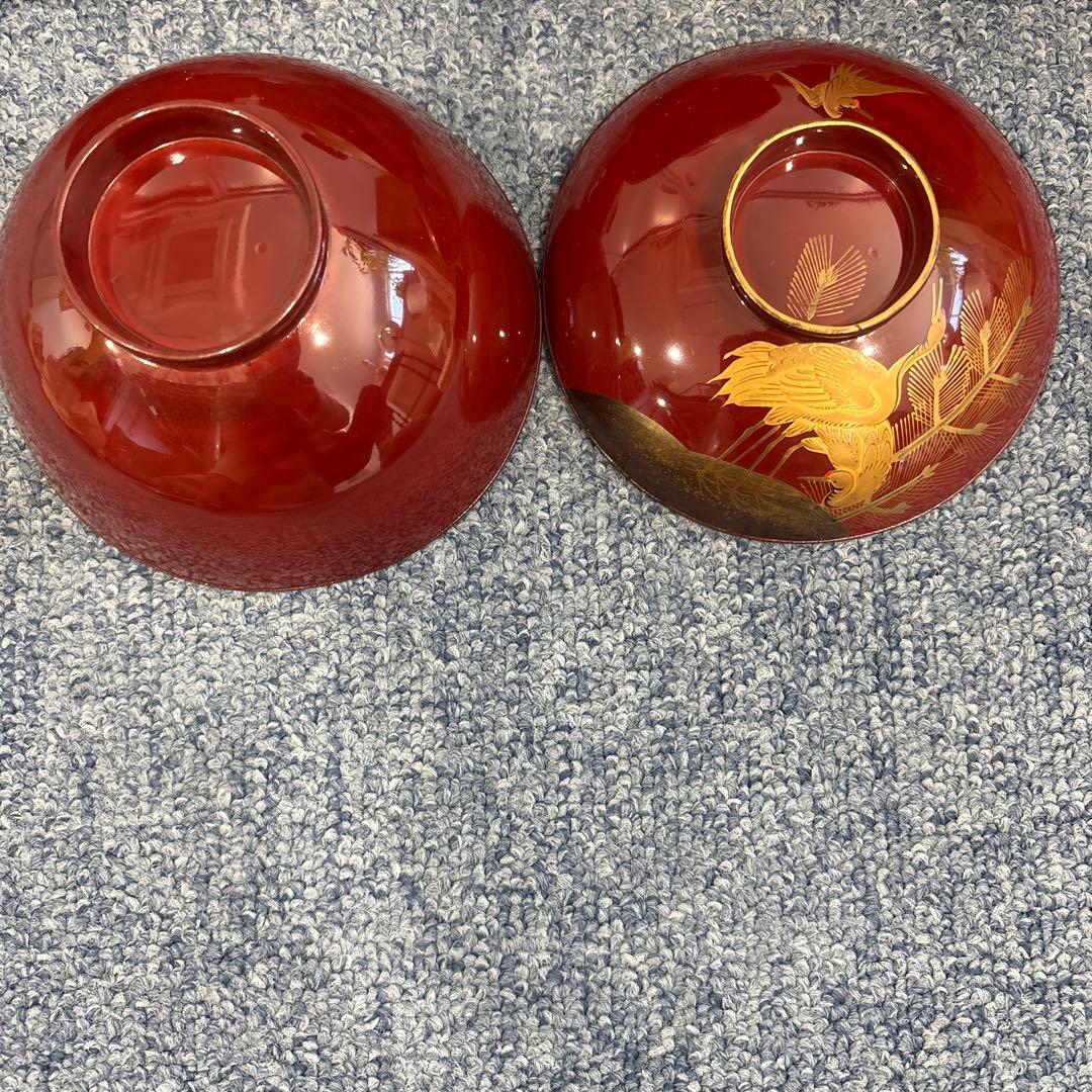 漆島塗吸物椀　金蒔絵　骨董　時代物　アンティーク　10客共箱付き