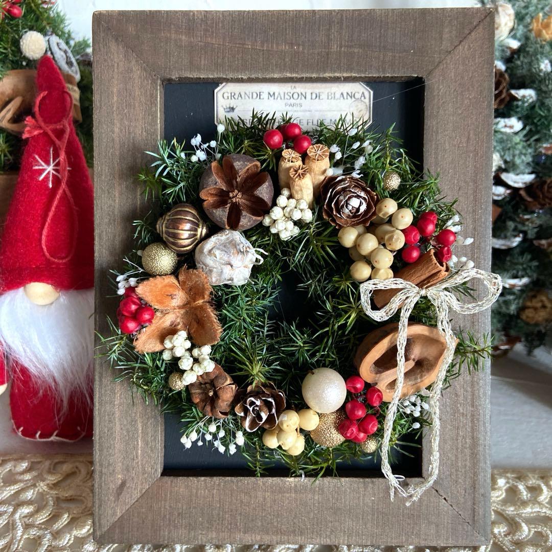 Xmasリースフレーム‧✧̣̥̇‧