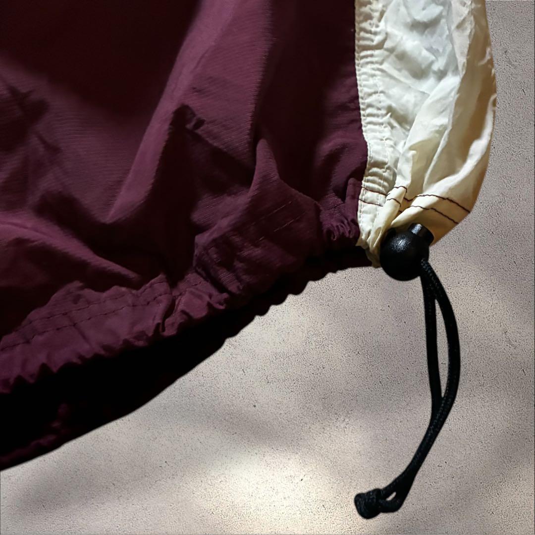 90s NIKEナイロンジャケットハーフジップ刺繍ロゴメッシュバックロゴドローコ