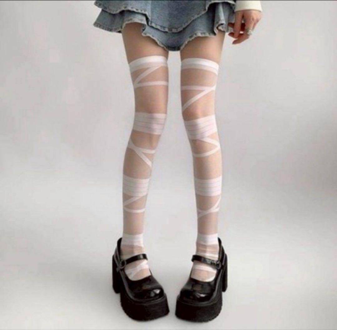 ゴスロリ　地雷　やみかわ　包帯　シースルー　ニーハイ　ハロウィン　コスプレ