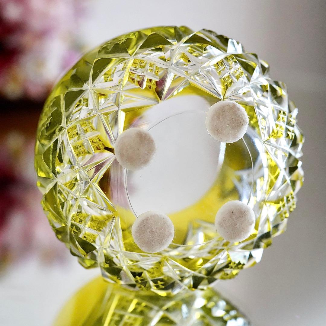 美品★希少オールドバカラBACCARAT コルベール グリーン色被せ 小物入れA