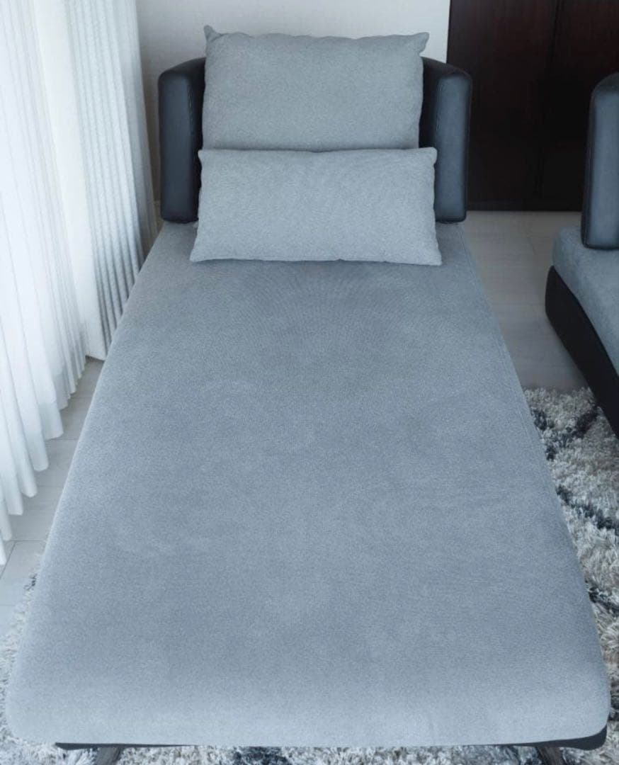 ニトリ 布張りカウチソファ ポーション2KD GY オットマンスタイル