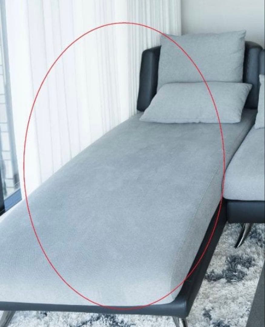 ニトリ 布張りカウチソファ ポーション2KD GY オットマンスタイル