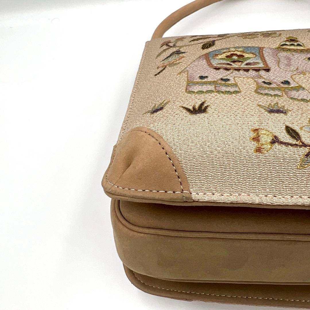 美品　OKAJIMA オカジマ　岡重　和装バッグ　皇室御用達　絹100%