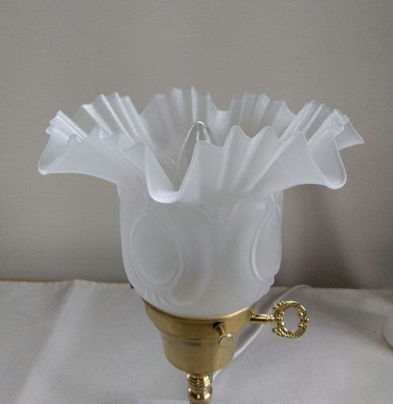 フロストガラスシェード テーブルランプ イタリアンマーブル