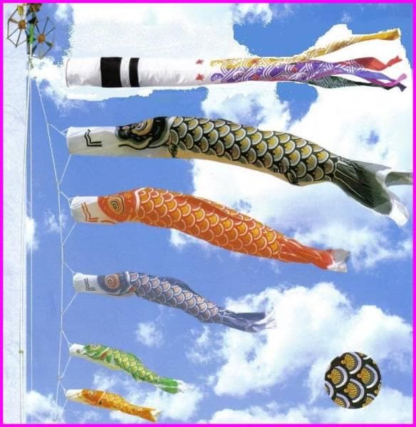 激安！■鯉5匹！千鳥吹流♪ゴールド鯉のぼり3ｍ8点セット こいのぼり■ポール別売