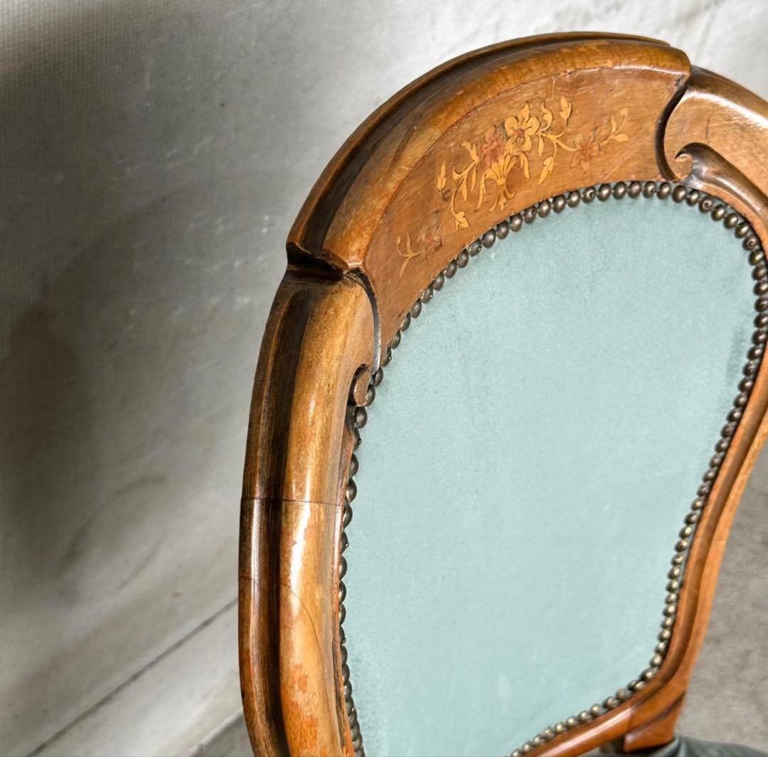 ✦90s✦ロココ調 イタリア製ダイニングチェア アンティーク　ベロア ベルベット