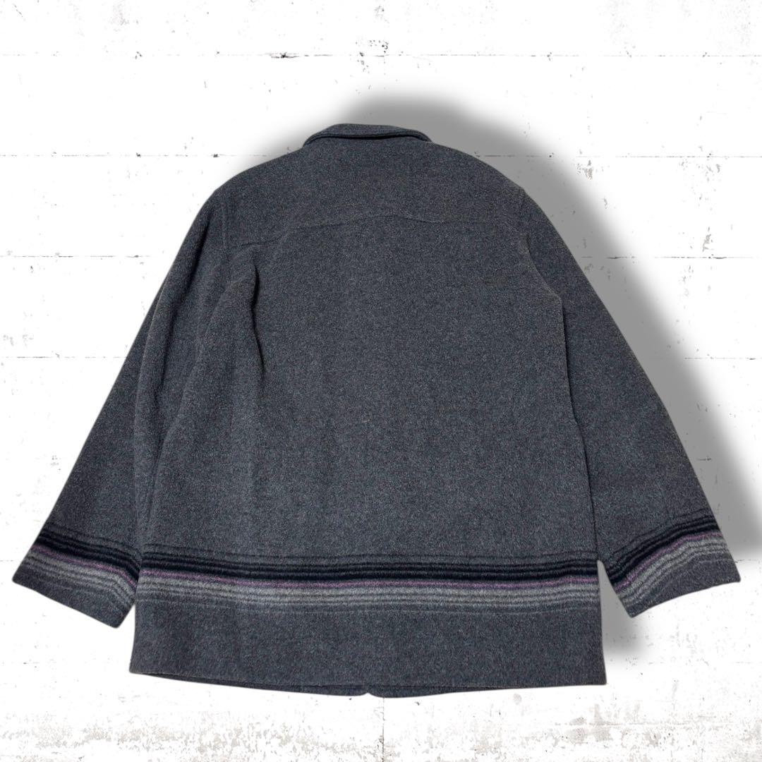 日本製　paul smith ウール　ハーフコート　ジャケット　マルチストライプ