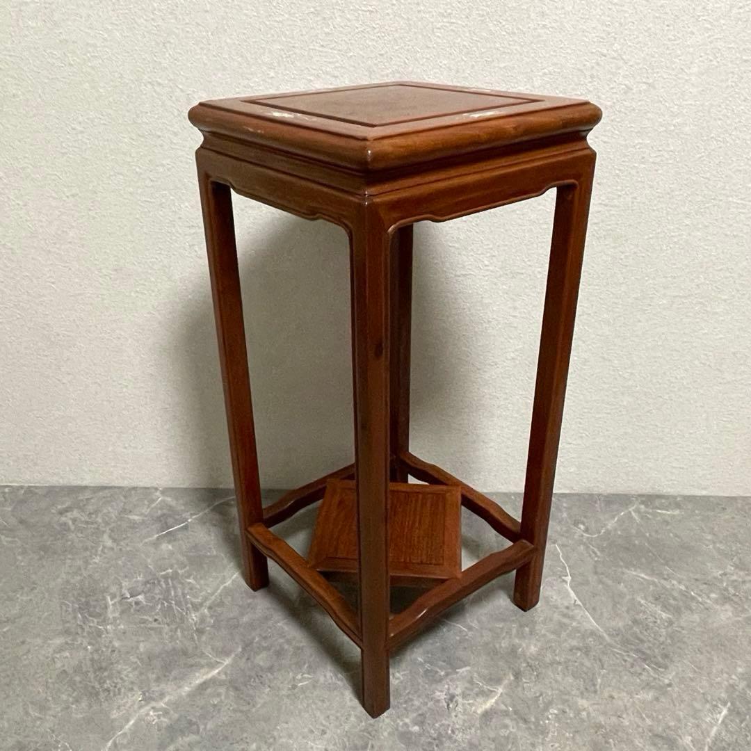 螺鈿細工 唐木　木工象嵌 花台　盆栽台