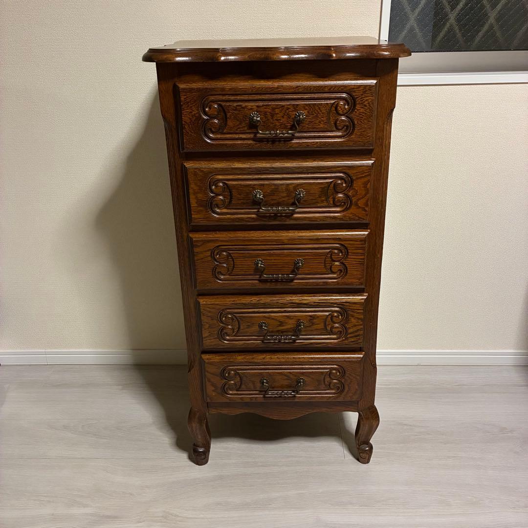 三越ブルージュ クラシック猫足 ルーマニア製 5段チェスト チェスト 輸入家具