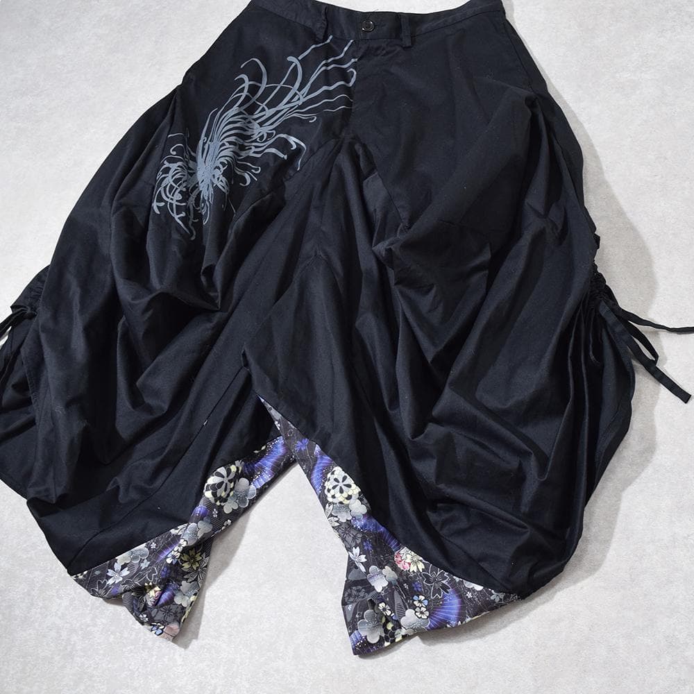 未使用 ゴウク gouk 侍 和柄 モード 袴 変形 サルエル ワイドパンツ