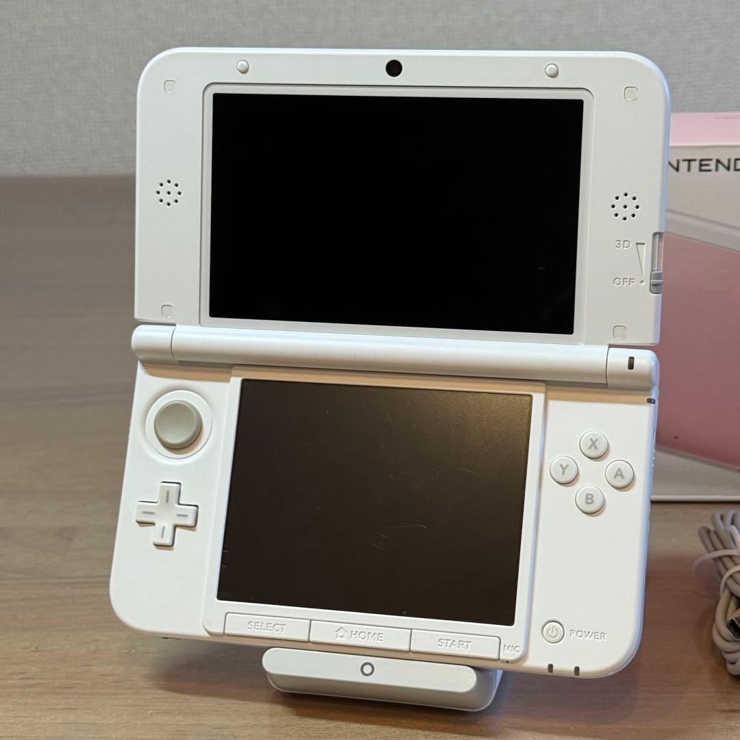 6-029 ニンテンドー3DS LL ピンク×ホワイト 箱付き